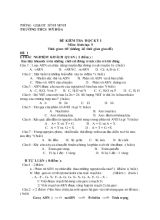 Đề kiểm tra học kỳ I môn sinh học 9 thời gian 60 phút (không kể thời gian giao đề)